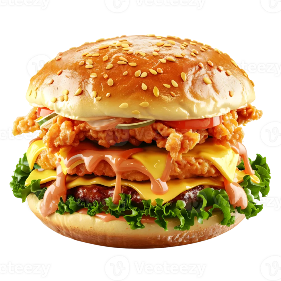 Juicy Fried Chicken Burger